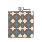 Retro Farben Mitte Jahrhundert Moderne Kreise Flachmann (Rückseite)