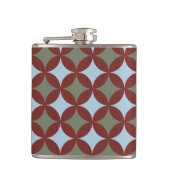 Retro Farben Mitte Jahrhundert Moderne Kreise Flachmann (Vorderseite)