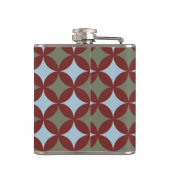 Retro Farben Mitte Jahrhundert Moderne Kreise Flachmann (Rückseite)