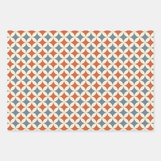 Retro Farben Mitte Jahrhundert Moderne Kreise Geschenkpapier Set (Vorderseite 3)
