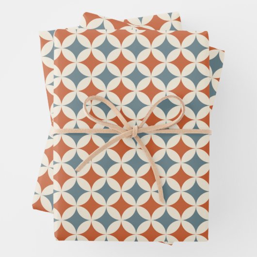 Retro Farben Mitte Jahrhundert Moderne Kreise Geschenkpapier Set (Beispiel)