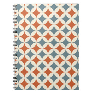 Retro Farben Mitte Jahrhundert Moderne Kreise Notizblock