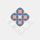 Retro Farben Mitte Jahrhundert Moderne Kreise Serviette (Ecke)