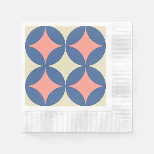 Retro Farben Mitte Jahrhundert Moderne Kreise Serviette (Vorderseite)