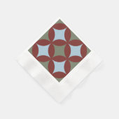 Retro Farben Mitte Jahrhundert Moderne Kreise Serviette (Ecke)