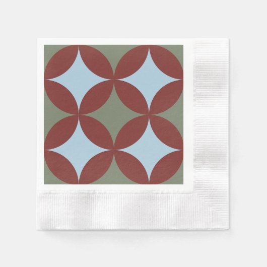Retro Farben Mitte Jahrhundert Moderne Kreise Serviette (Vorderseite)