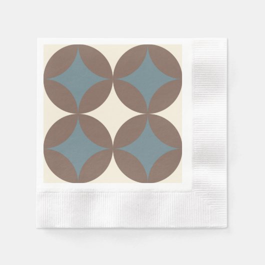 Retro Farben Mitte Jahrhundert Moderne Kreise Serviette (Vorderseite)