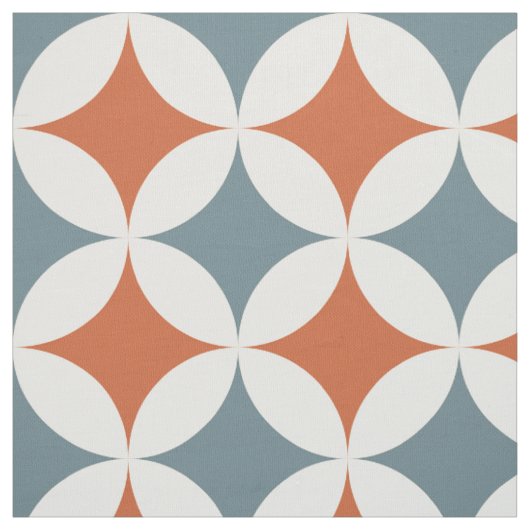 Retro Farben Mitte Jahrhundert Moderne Kreise Stoff (Muster)