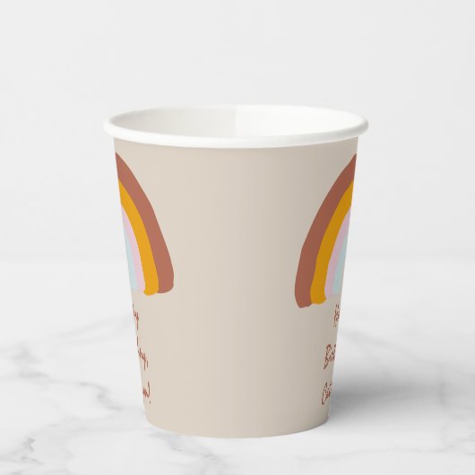 Retro-Farben Rainbow Doodle-benutzerdefinierte Mel Pappbecher (Links)