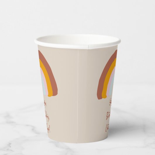 Retro-Farben Rainbow Doodle-benutzerdefinierte Mel Pappbecher (Rechts)