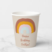 Retro-Farben Rainbow Doodle-benutzerdefinierte Mel Pappbecher (Vorderseite)