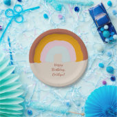 Retro-Farben Rainbow Doodle-benutzerdefinierte Mel Pappteller (Party)