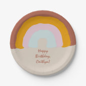 Retro-Farben Rainbow Doodle-benutzerdefinierte Mel Pappteller (Vorderseite)