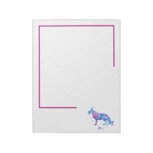 Retro-Farben Schäferhund Notizblock
