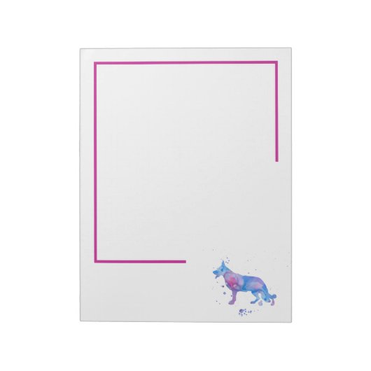 Retro-Farben Schäferhund Notizblock (Rotiert)
