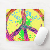 RETRO FARBEN-SPRITZER-FRIEDENSzeichen Mousepad (Mit Mouse)