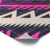 Retro Farben, Stamm Navajo Design. Poster (Ecke)