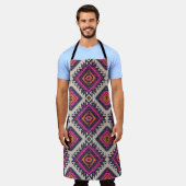 Retro Farben, Stamm Navajo Design. Schürze (Getragen)