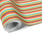 Retro Farben Streifen Design Packpapier (Rolleneckpunkt)