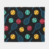 Retro-Farben Tennismuster schwarz Fleecedecke (Vorderseite (Horizontal))