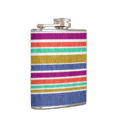 Retro-Farben Texturierte Streifen Flachmann (Rechts)