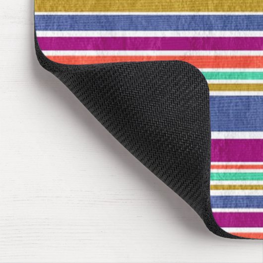 Retro-Farben Texturierte Streifen Mousepad (Ecke)