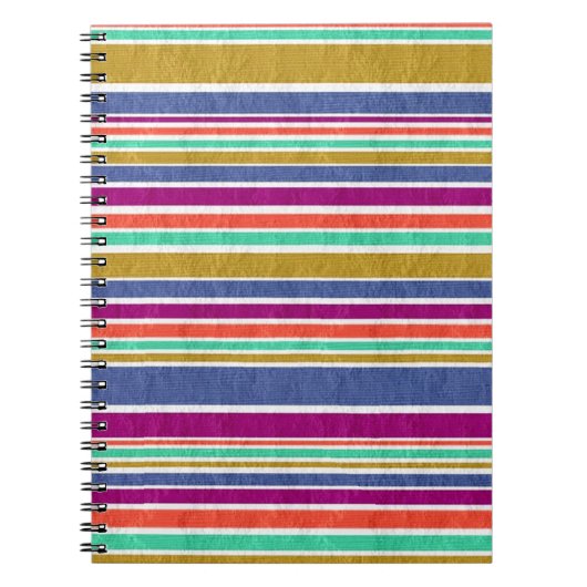 Retro-Farben Texturierte Streifen Notizblock (Vorderseite)