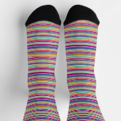 Retro-Farben texturiertes Streifendesign Socken (Oben)