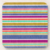 Retro-Farben texturiertes Streifenmuster Getränkeuntersetzer (Vorderseite)