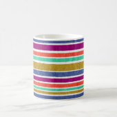 Retro-Farben texturiertes Streifenmuster Kaffeetasse (Mittel)