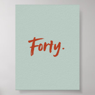 Retro-Farben-Typografie Vierzig – Minimalistisches Poster