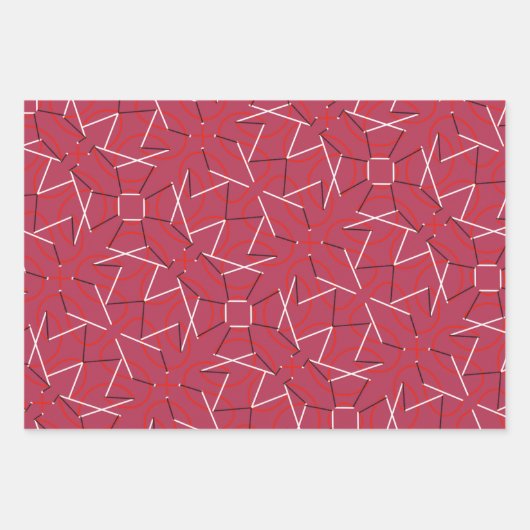 RETRO FARBEN UND FORMEN 1950 woo hoo Geschenkpapier Set (Vorderseite 3)