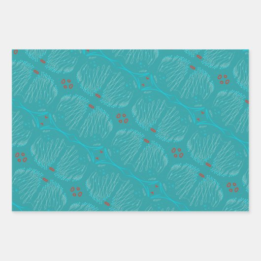 RETRO FARBEN UND FORMEN 1950 woo hoo Geschenkpapier Set (Vorderseite 2)