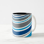 Retro-Farben Waves  Zweifarbige Tasse (VorderseiteRechts)