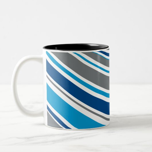 Retro-Farben Waves  Zweifarbige Tasse (Links)