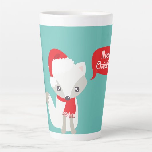 Retro-Farben Weihnachtsfuchs Milchtasse (Vorderseite)