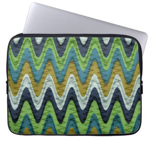 Retro-Farben Wellenstreifen-Muster Laptopschutzhülle
