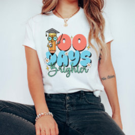 Retro farbenfroh 100 Tage hell T-Shirt