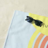 Retro farbenfroh Blaue Groovy Lines Beach Sonnenau Strandtuch (Beispiel)