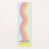 Retro farbenfroh Blaue Groovy Lines Beach Sonnenau Yogamatte (Vorderseite)