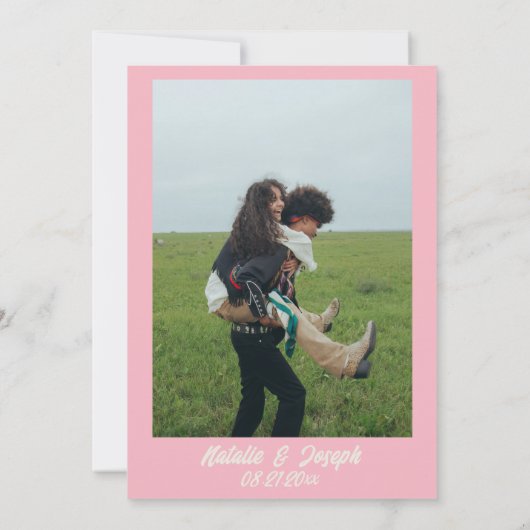 Retro farbenfroh Funky Bold Moderne einzigartige H Save The Date (Rückseite)