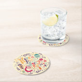 Retro farbenfroh haben ein Holly Jolly Weihnachten Runder Pappuntersetzer (Vor Ort)