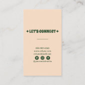 Retro farbenfroh handGezeichnet Groovy Floral Abst Visitenkarte (Rückseite)