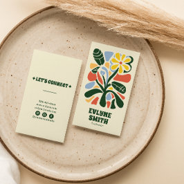 Retro farbenfroh handGezeichnet Groovy Floral Boho Visitenkarte