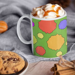 Retro farbenfroh leuchtend kräftig gepunktet zweifarbige tasse