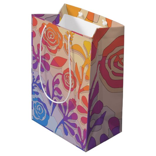 Retro farbenfroh mittlere geschenktüte (Rückseite Schrägansicht)