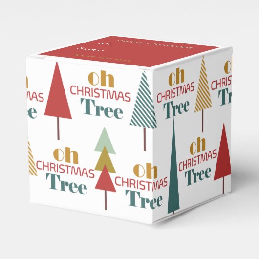 Retro farbenfroh Oh Weihnachtsbaum Urlaub Geschenkschachtel (Vorderseite)