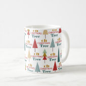Retro farbenfroh Oh Weihnachtsbaum Urlaub Kaffeetasse (VorderseiteRechts)