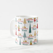 Retro farbenfroh Oh Weihnachtsbaum Urlaub Kaffeetasse (Vorderseite Links)