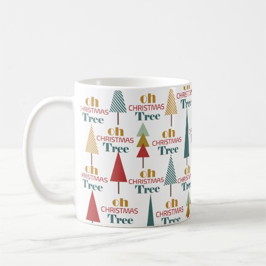 Retro farbenfroh Oh Weihnachtsbaum Urlaub Kaffeetasse (Links)